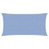 vidaXL Zonneschaduwzeil 2,5 x 5 m HDPE Rechthoekig Blauw en Wit