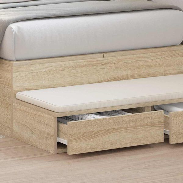 vidaXL Bedlades Sonoma Eiken 100 x 36,5 x 16,5 cm Bewerkt hout