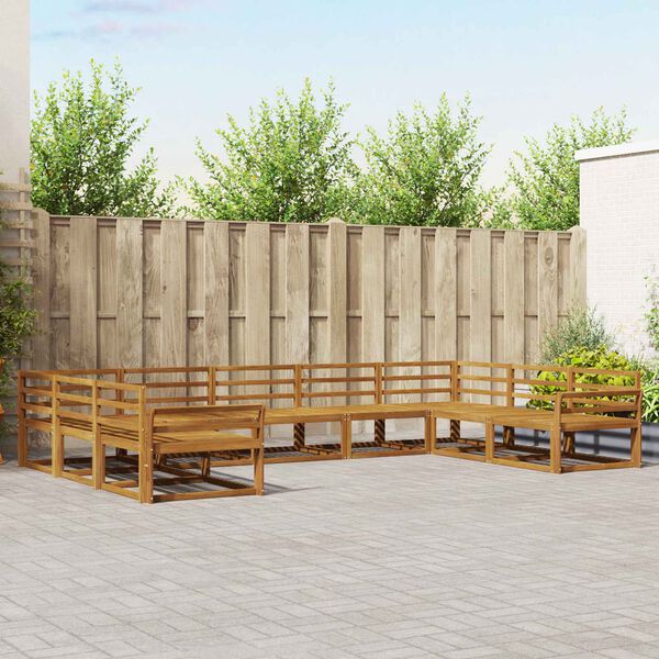 vidaXL Buiten bankenset 9 pcs Naturel Massief Acaciahout
