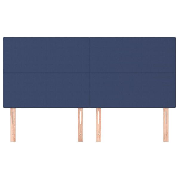 vidaXL Hoofdbord blauw 160x5x118/128 cm stof