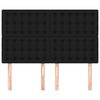 vidaXL Hoofdbord zwart 144x5x118/128 cm stof
