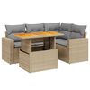 vidaXL 5-delige Loungeset met kussens poly rattan beige