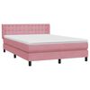 vidaXL Boxspring met matras fluweel roze 160x220 cm