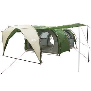 vidaXL Tunneltent 6-persoons Groen 185T Polyester met PU Coating