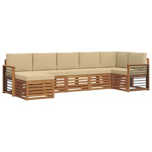 vidaXL Buiten bankenset 7 st Natuurlijk en Beige