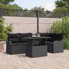 vidaXL Tuin Sofa Set met kussen met kussen 6 pcs Zwart Poly Rattan