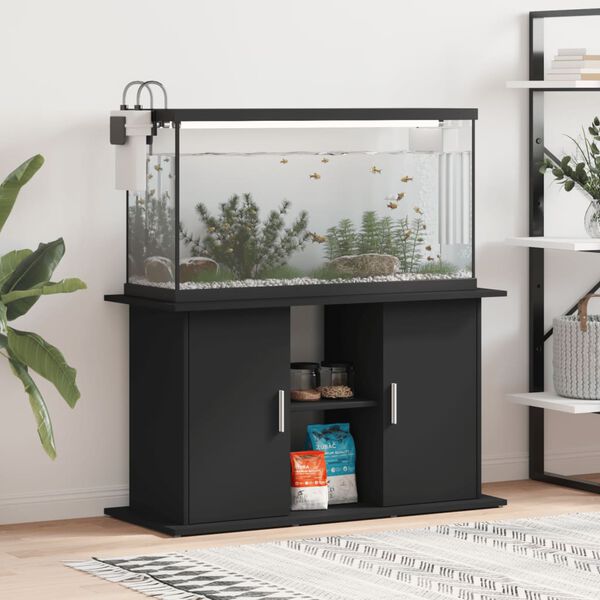 vidaXL Aquariumstandaard 101x41x58 cm bewerkt hout zwart