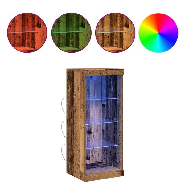 vidaXL LED Sideboard Oudhout 41 x 37 x 100 cm Bewerkt hout