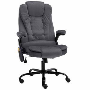 vidaXL Massagekantoorstoel fluweel donkergrijs