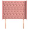vidaXL Hoofdbord met randen 93x16x118/128 cm fluweel roze