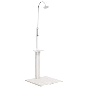 vidaXL Buitendouche hout wit
