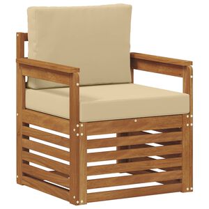 vidaXL Buiten bankenset met kussen Naturel 71 x 63 x 73 cm