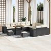 vidaXL Tuin Sofa Set met kussen 13 pcs Zwart poly rattan