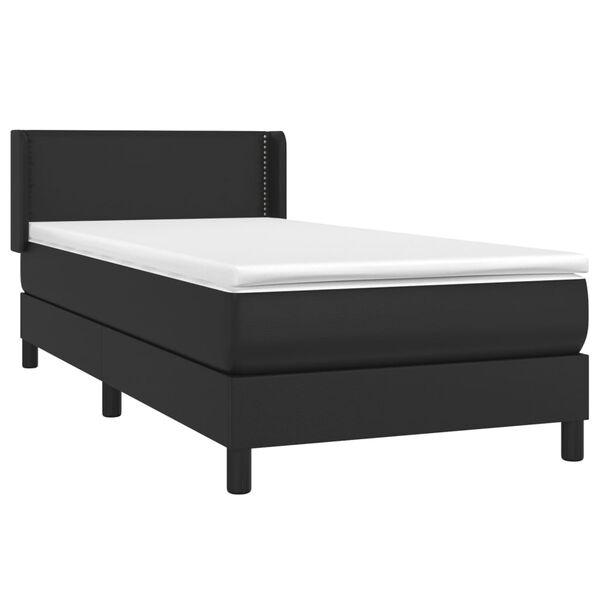 vidaXL Boxspring met matras kunstleer zwart 90x190 cm