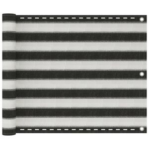 vidaXL Balkonscherm 75x500 cm HDPE antracietkleurig en wit