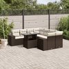 vidaXL 9-delige Loungeset met kussens poly rattan bruin