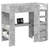 vidaXL Loft Bedframe met Bureau Beton Grijs 100 x 200 cm Bewerkt hout