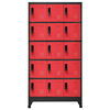 vidaXL Lockerkast 90x40x180 cm staal antracietkleurig en rood
