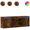 vidaXL Tv-meubel met LED 139,5x34x50 cm bewerkt hout gerookt eiken