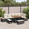 vidaXL Tuin Sofa Set met kussen met opslag Zwart Poly riet