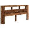 vidaXL Hoofdeinde met LED 200x18,5x103,5 cm bewerkt hout oud hout