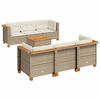 vidaXL 7-delige Loungeset met kussens poly rattan beige
