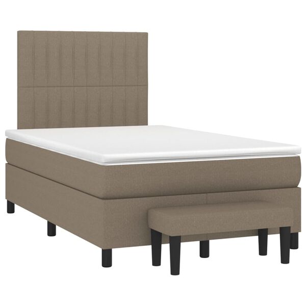 vidaXL Boxspring met matras stof taupe 120x190 cm
