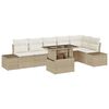vidaXL Tuin Sofa Set 7 st Beige poly rattan