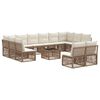 vidaXL Tuinbankenset 13 pcs Beige poly rattan