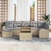 vidaXL Tuin Sofa Set met kussen 8 pcs beige en lichtgrijs