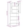vidaXL Hoge kast 69,5x34x180 cm bewerkt hout wit