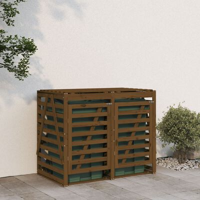 vidaXL Containerberging dubbel massief grenenhout honingbruin