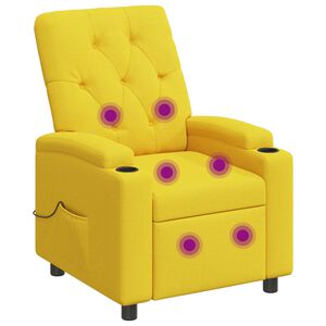 vidaXL Massage-relaxstoel Licht Geel 75 x 95 x 101 cm Stof