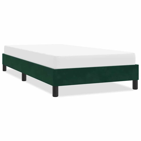 vidaXL Bedframe zonder matras 100x220 cm fluweel donkergroen