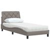 vidaXL Bed met matras stof taupe 90x200 cm