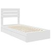 vidaXL Opslag bed met hoofdeinde met lade Wit 90 x 190 cm Bewerkt hout