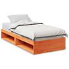 vidaXL Bedbank zonder matras wasbruin 100x200 cm massief grenenhout