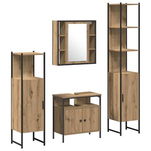 vidaXL Badkamermeubelset 4 st Artisan Eiken 33 x 33 x 185,5 cm