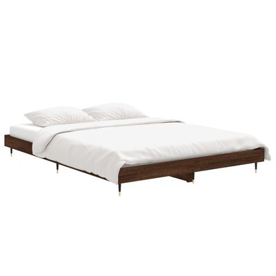 vidaXL Bedframe zonder matras bewerkt hout bruin eikenkleur 140x190 cm