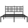 vidaXL Bedframe met hoofdbord metaal zwart 120x200 cm