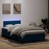 vidaXL Boxspring met matras en LED fluweel donkerblauw 120x210 cm