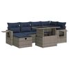 vidaXL 7-delige Loungeset met kussens poly rattan acacia grijs
