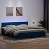 vidaXL Boxspring met matras en LED fluweel donkerblauw 180x220 cm