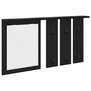 vidaXL Wandgemonteerde kapstok met plank Zwart eiken 85 x 10 x 45 cm