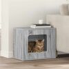 vidaXL Kattenhuis Grijs Sonoma 51 x 30 x 42,5 cm Bewerkt hout