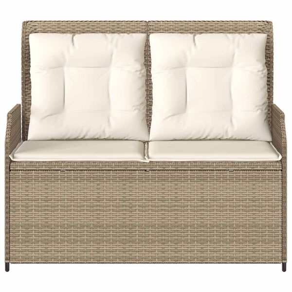 vidaXL Tuinbank Beige poly rattan