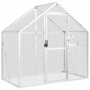 vidaXL Voli&egrave;re 179x100x185 m aluminium zilverkleurig