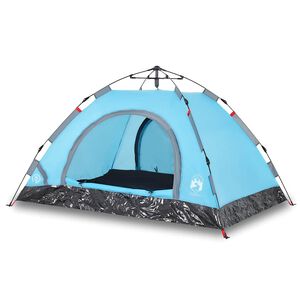 vidaXL Tent 4-persoons snelontgrendeling blauw