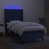 vidaXL Boxspring met matras en LED stof blauw 80x200 cm