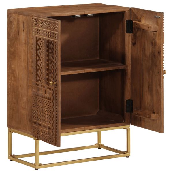 vidaXL Ladekastje 55x30x76 cm massief mangohout en ijzer